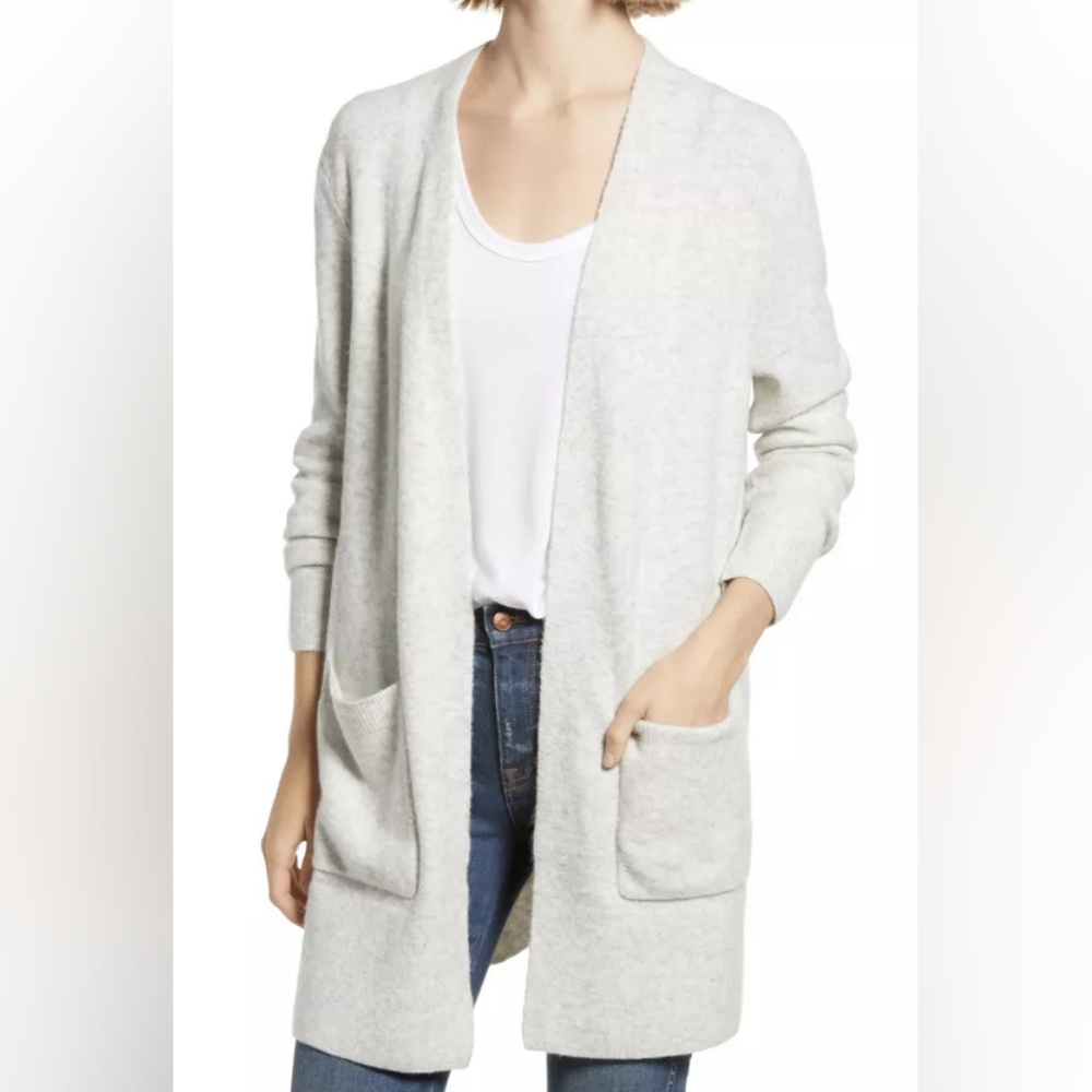 MADEWELL "Kent" Cardigan Sweater - Heather Grey - Size XS